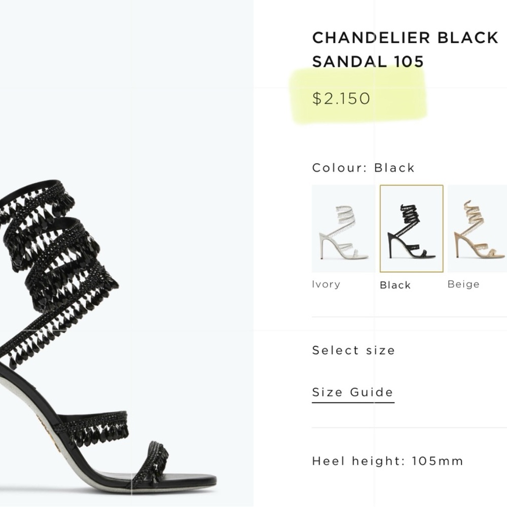 Rene Caovilla Black Strappy Heels